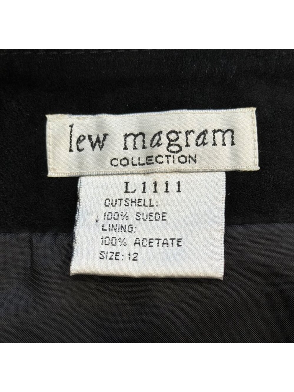 Lew Magram Womens Size 12 Black Suede Fringe Skirt Asymmetrical Vintage Western - Picture 3 of 8